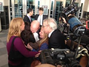Eric and his family reunited outside jail