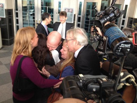 Eric and his family reunited outside jail