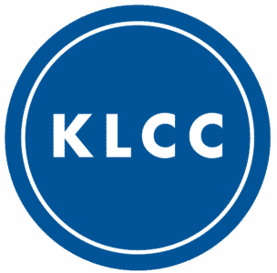 White letters "K L C C" in blue circle
